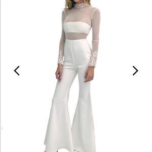 Second Skin Overalls Ivory Lace Jumpsuit